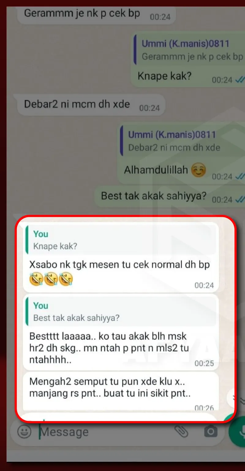 Testimoni WhatsApp: Badan Dah Makin Active & Semput dah Tak Ada