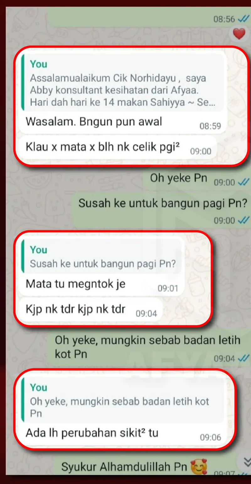 Testimoni WhatsApp: Badan Makin Segar dan Kurang Mengantuk