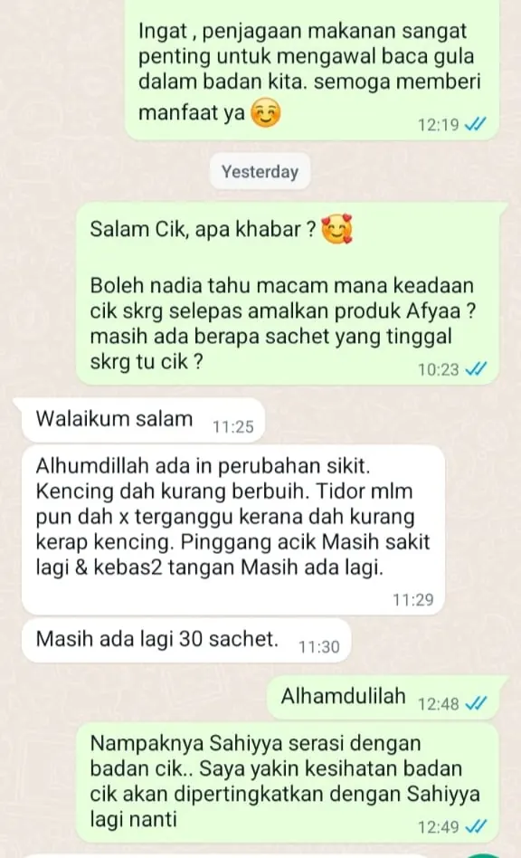Testimoni WhatsApp: Kencing Dah Kurang Berbuih & Kurang Kerap Kencing