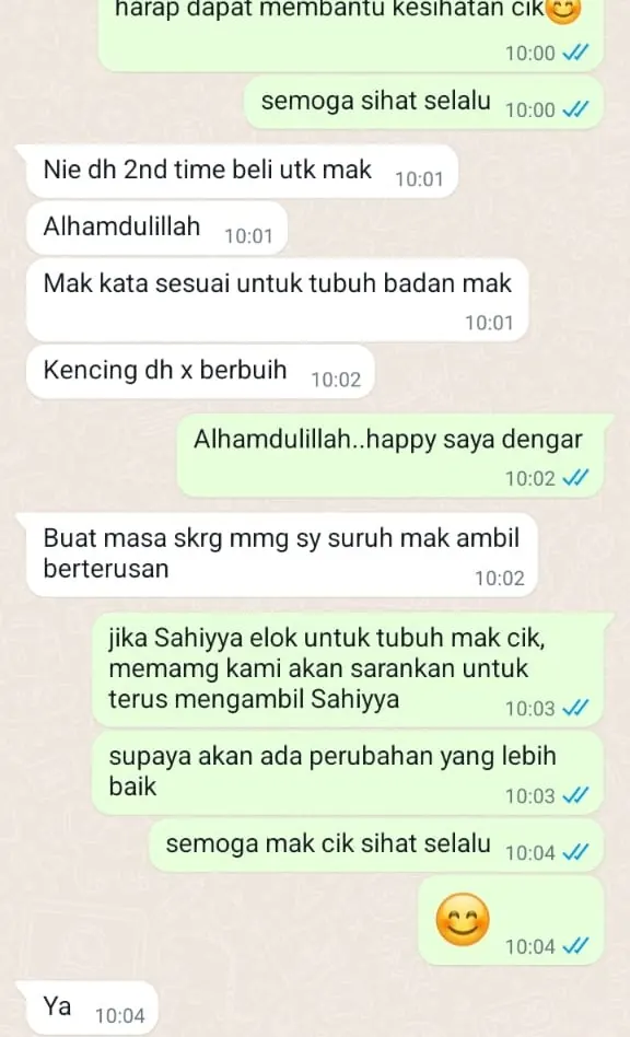 Testimoni WhatsApp: Kencing dah Tak Berbuih