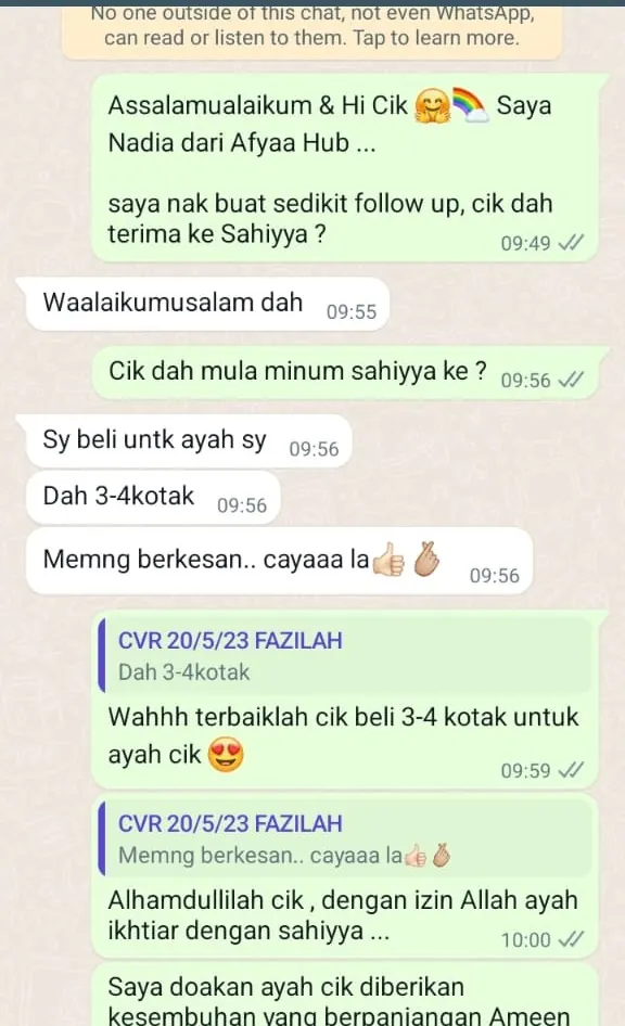 Testimoni WhatsApp: Testimoni pengguna