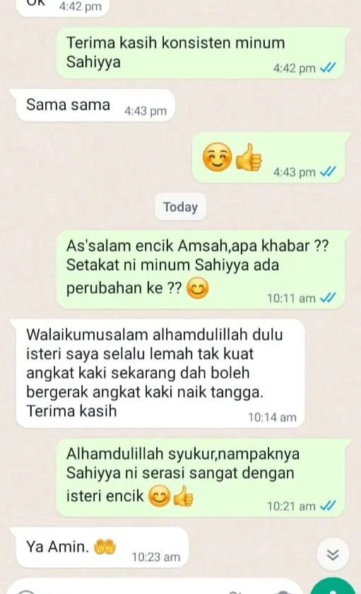 Testimoni WhatsApp: Dah Boleh Gerak Angkat Kaki Naik Tangga