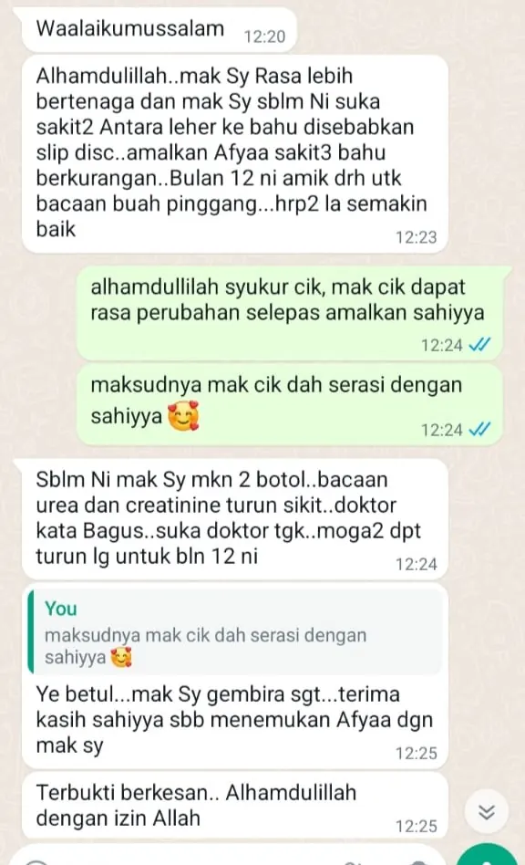 Testimoni WhatsApp: Badan Rasa Lebih Bertenaga