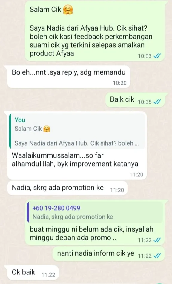 Testimoni WhatsApp: Banyak Improvement Selepas Amalkan