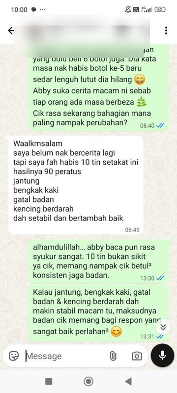 Testi WhatsApp Sahiyya+ selepas 10 tin